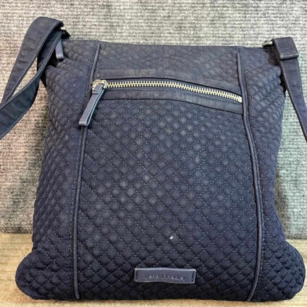 Vera Bradley Navy Blue Quilted Microfiber Hipster Crossbody Bag 22743-219